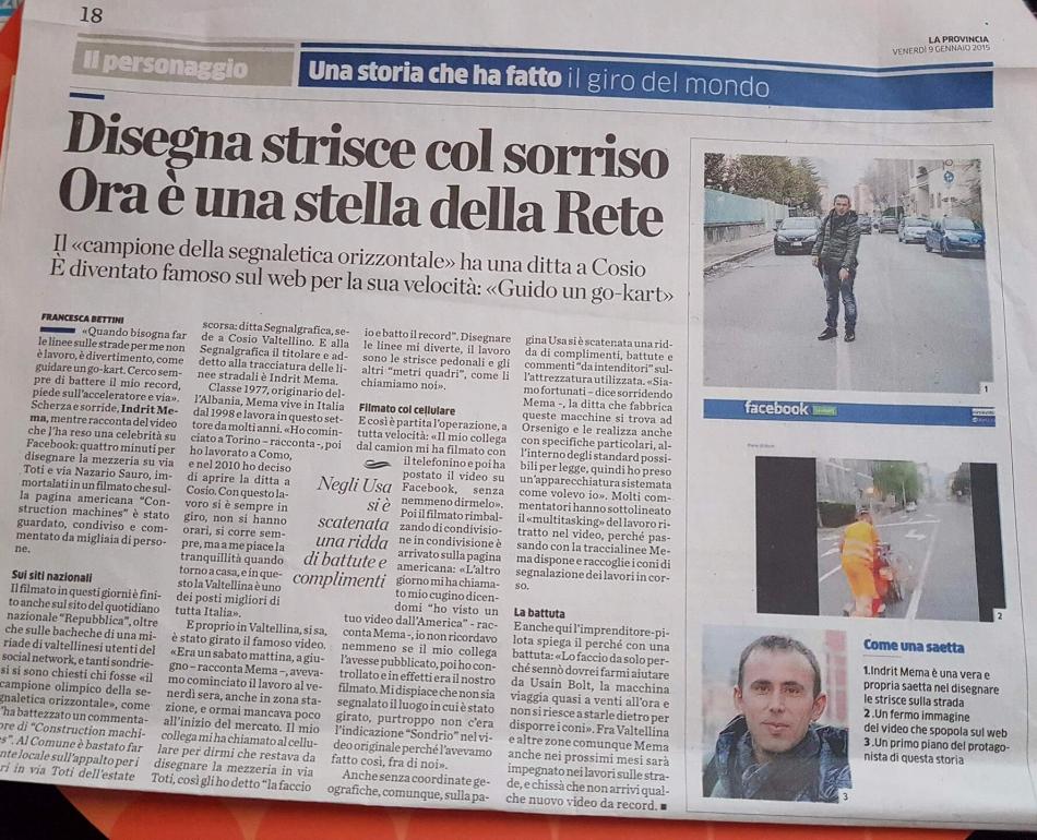 Segnalgrafica su La Provincia di Sondrio